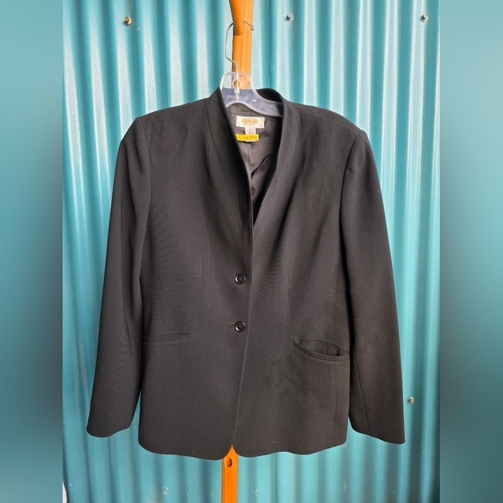 Talbots Black Suit Jacket Blazer Coat Two Buttons Size 6P